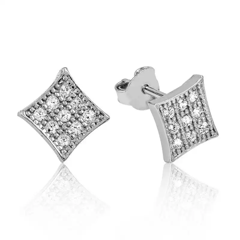 

Tevuli 925 Sterling Silver White Cubic Zirconia Square Studded Earrings