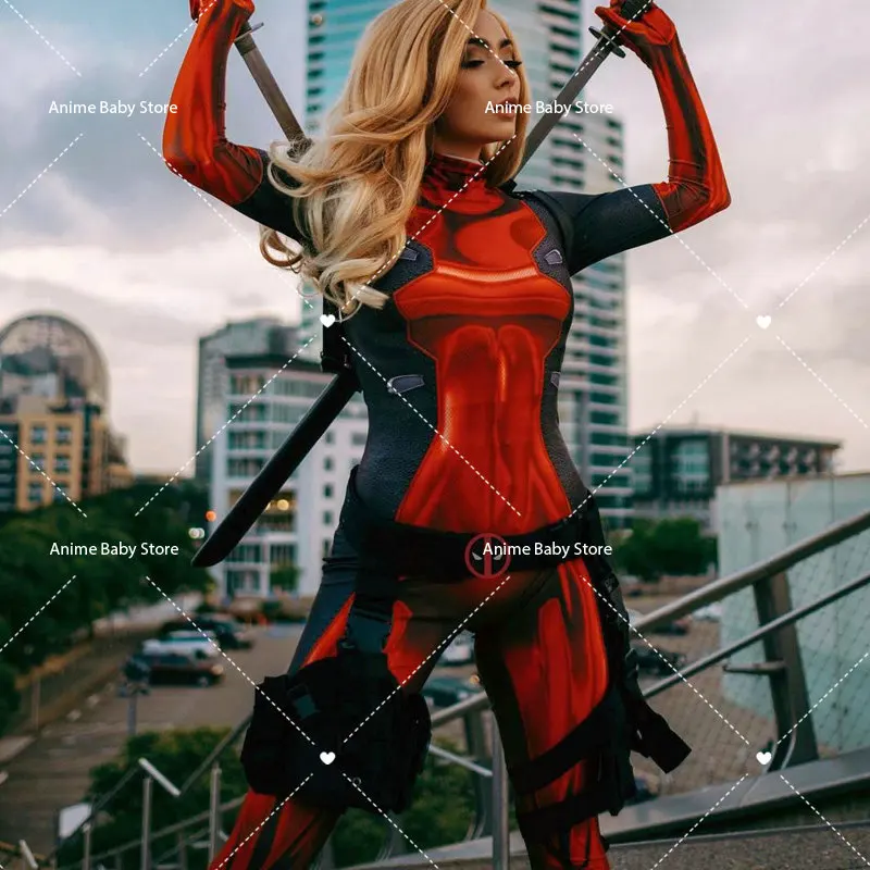 Disfraz de Deadpool para mujer, Body de lujo, conjunto completo de cuero,  para Halloween y adultos| | - AliExpress