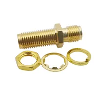 SMA Straight Female to Female Jack RF Coaxial Coax Adapter SMA Connector With Threaded Gasket Bulkhead Panel Mount O-Ring 5