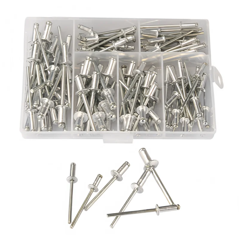 120pcs Blind Rivets Assorted Kit M3.2 M4 Aluminum Dome Head Pop Rivets for Furniture Metal and DIY Home Repair 120pcs Blind Rivets Assorted Kit M3.2 M4 Aluminum Dome Head Pop Rivets for Furniture Metal and DIY Home Repair