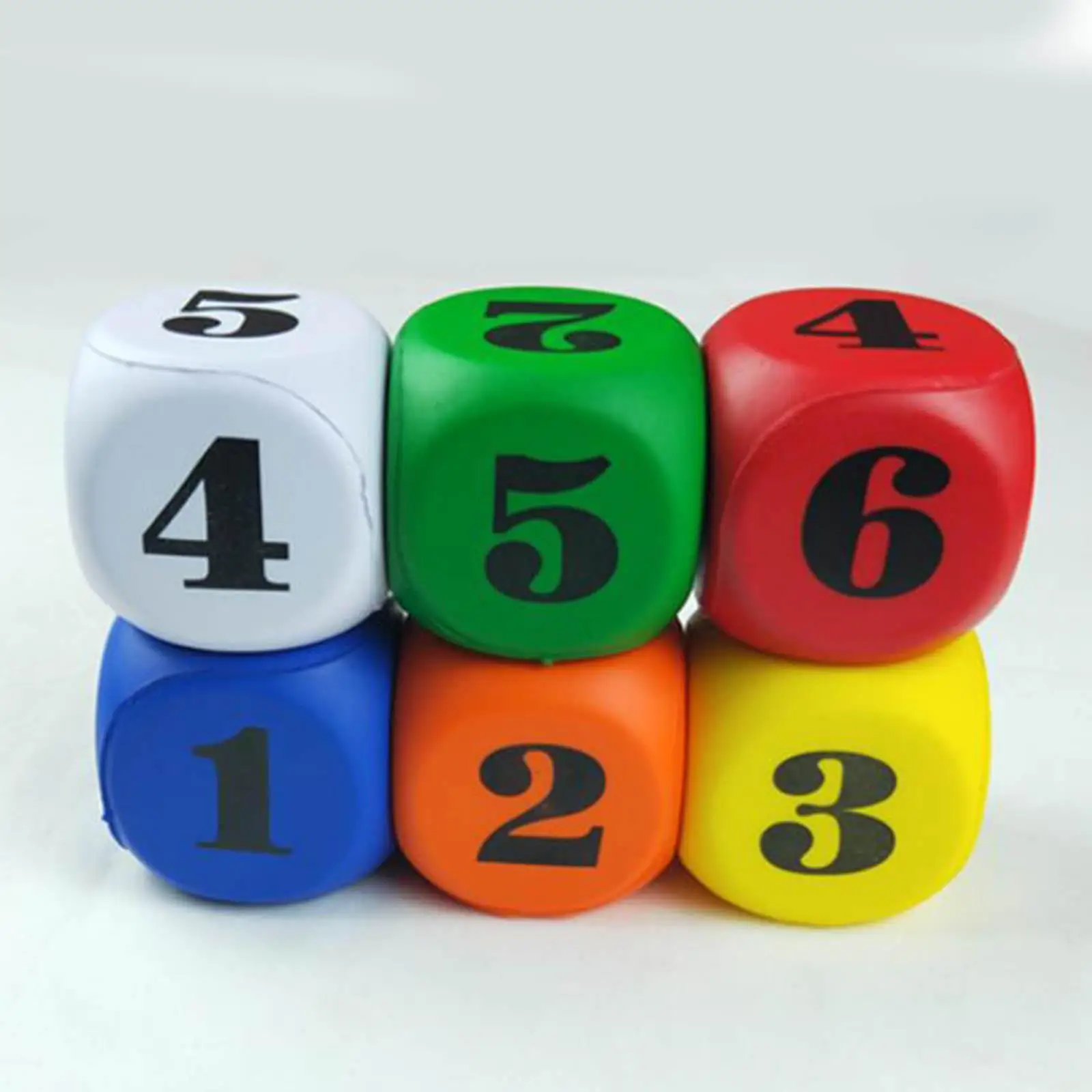 Foam Dice Set of 6pcs, Assorted Blocks Dice, Perfect for Building, Educational