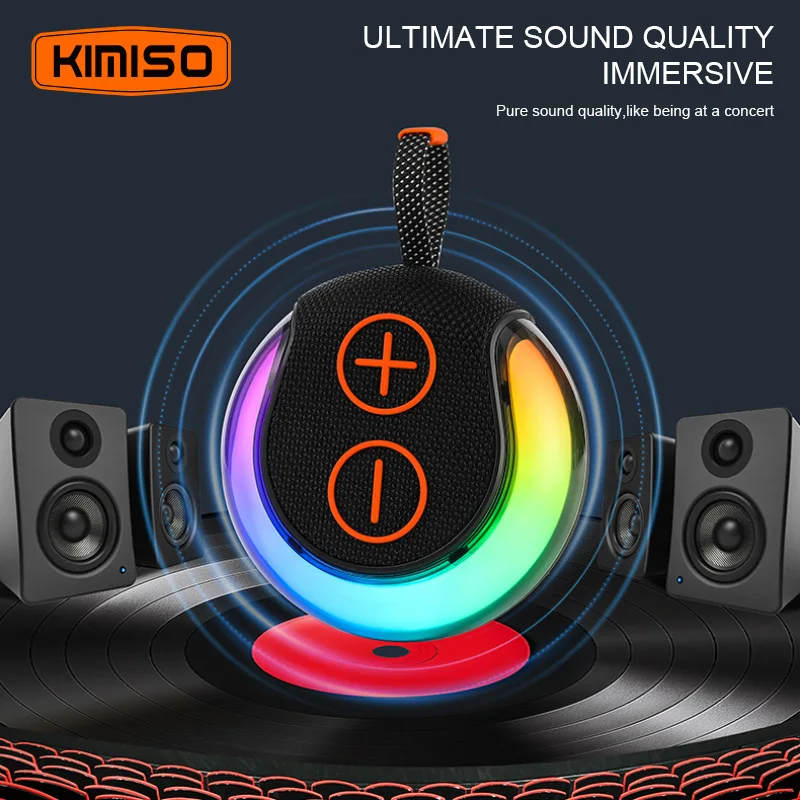 Mini Portable Waterproof Bluetooth Speaker Sound Activated RGB Mobile Music Loud Boombox Home Party TWS Wireless Subwoofer Card_voghion.com