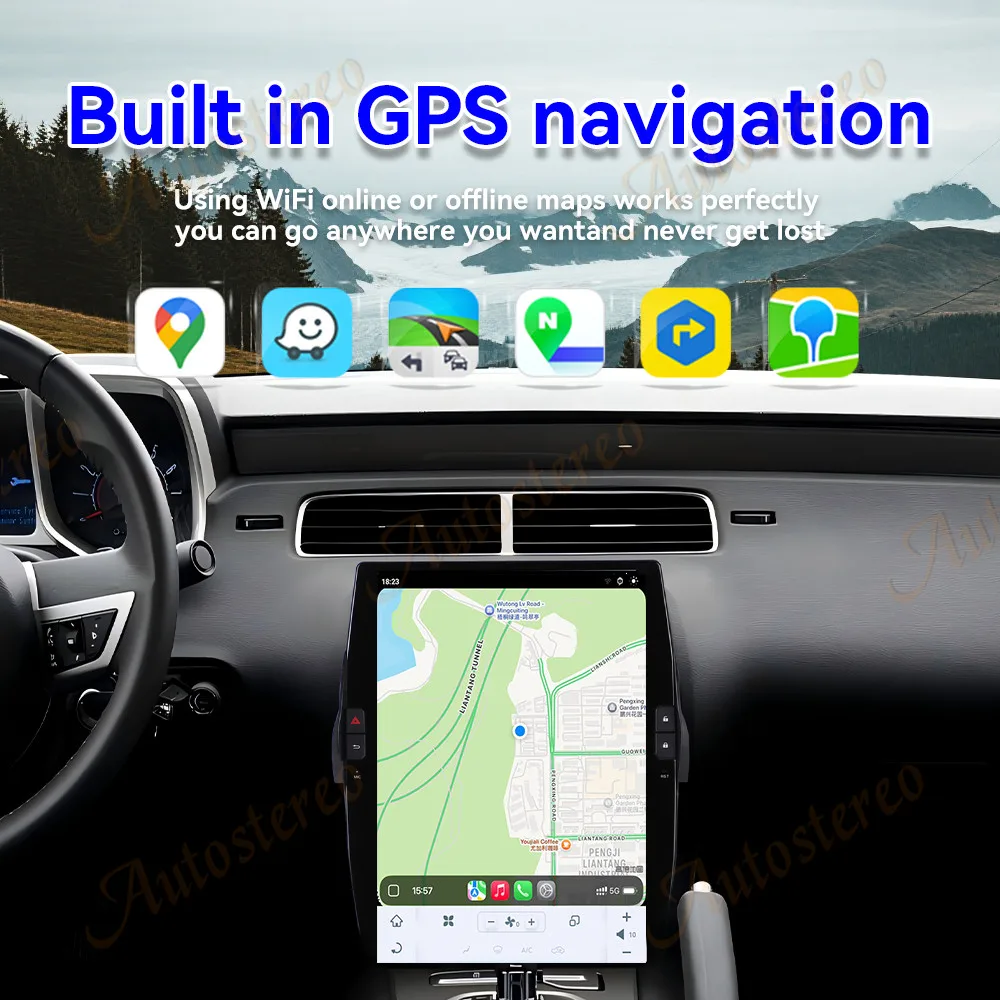 14.4 inch Carplay Android 14 For Chevrolet Camaro 2010-2015 Tesla Screen Car GPS