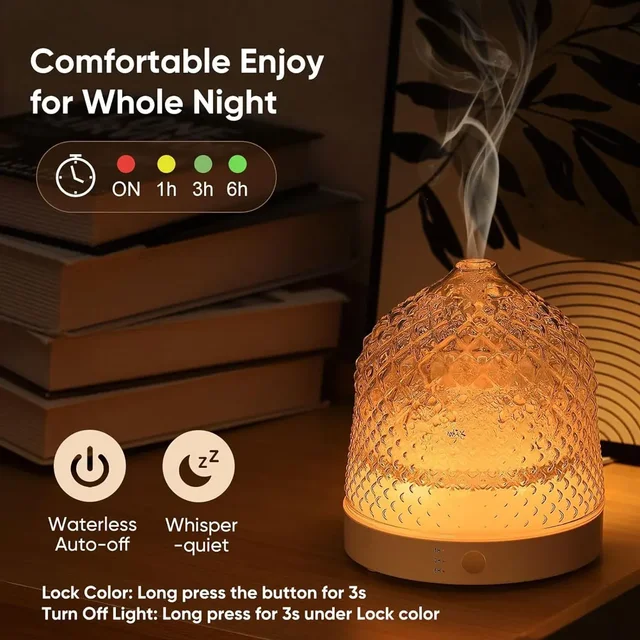 Glass Fragrance Diffuser Colour LED Light Home Humidifier And Scent Diffuser Electric Ultrasonic Office Aroma Diffuser For Hotel 2