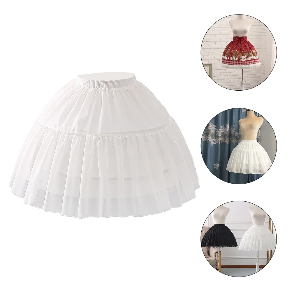 

White Dress for Girls Pannier Bubble Skirt Tutu Beautiful Gauze Costume Underskirt Child