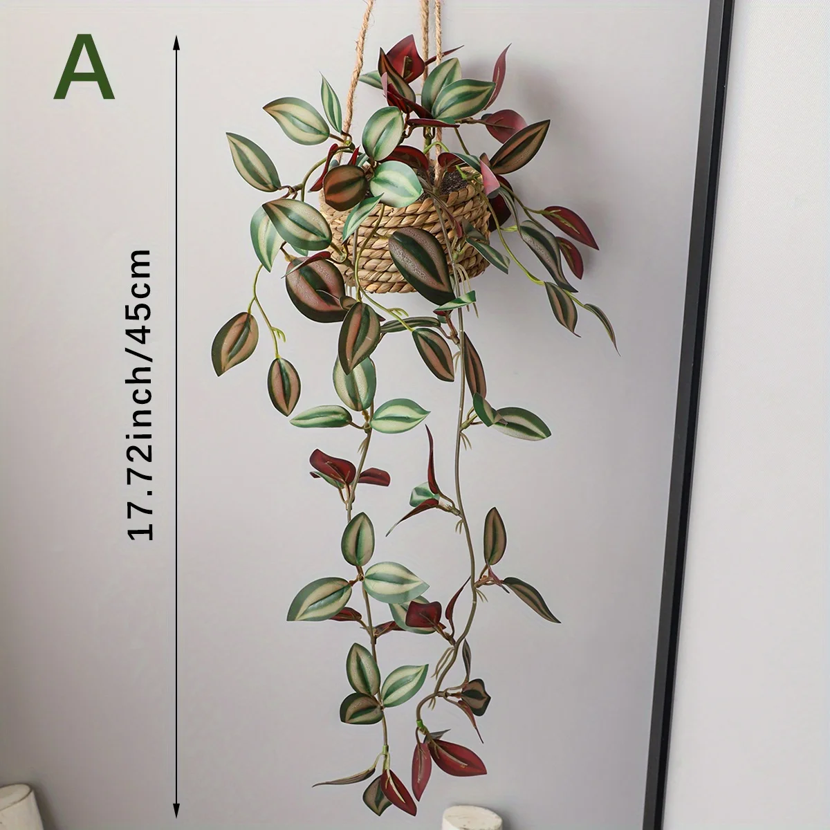 XIYA FLOWER Artificial Hanging Grass Potted Plant Zebrina Peperomia Fittonia Artificial Plant PE Material Home Garden Decor 3