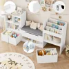 72” Kids Bookshelf with Reading Nook, Super Large Toy Storage Organizer with Seat Cushion and 3 Movable Drawers 4