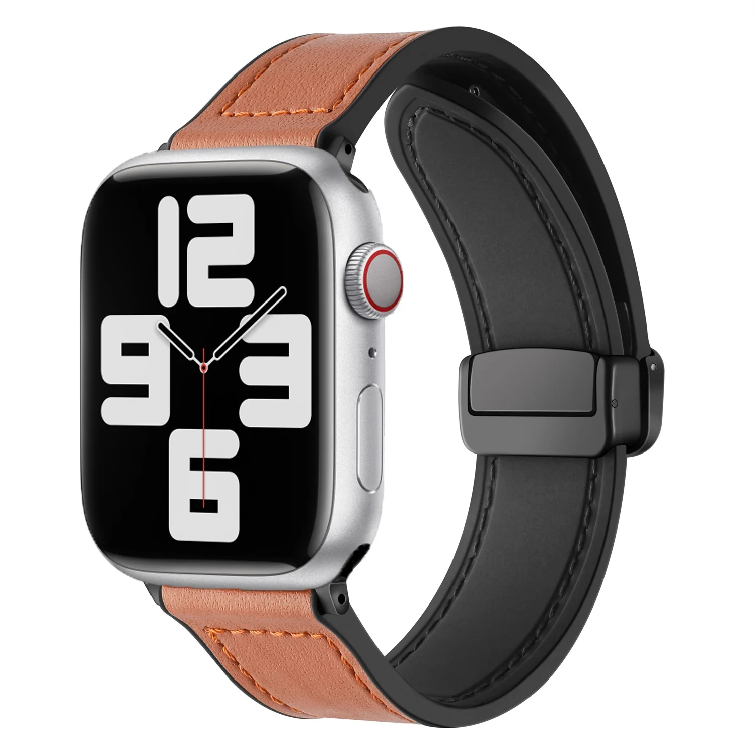 

Genuine Leather+Silicone Magnetic For Apple Watch Ultra 49mm Band 40 44 mm 45 41 38/42mm Bracelet iWatch Series 8 7 6 SE 5 Strap