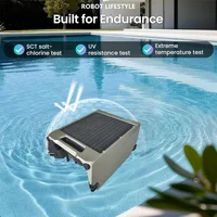Pool Robotic Skimmer Robot Solar Cleaning Pool with 220μm Filtration 12W Solar Panel 5200mAh Battery  20 Hours Working Time 2