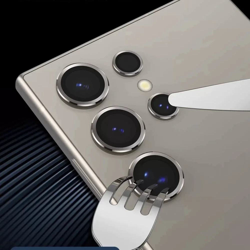 Premium Camera Metal Ring Glass Lens Protector - Anti-Scratch Tempered Glass Back Cover