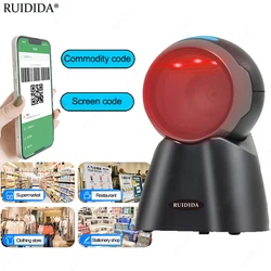 Desktop QR Code Scanner Hands-Free USB Wired Barcode Reader Platform Automatic Scanning Bar Code Scanner 1D 2D Table Bar Reader