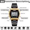 Skmei Unisex Digital Sport's Watches Stainless Steel Strap Led Waterproof 12/24 Hour Format Electronic Alarm Clock 2