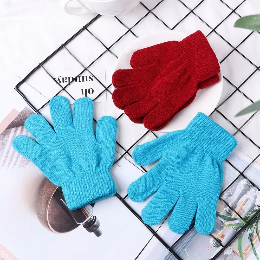 1 Pair Glove Children Magic Glove Girl Boy Kid Stretchy Knitted Winter Warm Full Finger Gloves Children's Figure Skating Gloves winter gloves