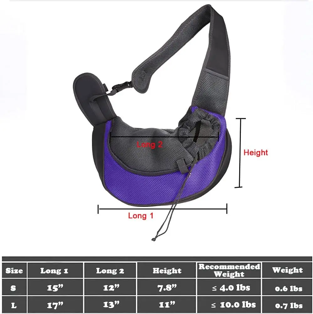 Pet Carrier Bag Pet Puppy Carrier Outing Travel Mesh Breathable Shoulder Bag Large Space Front Bag Walking Cat