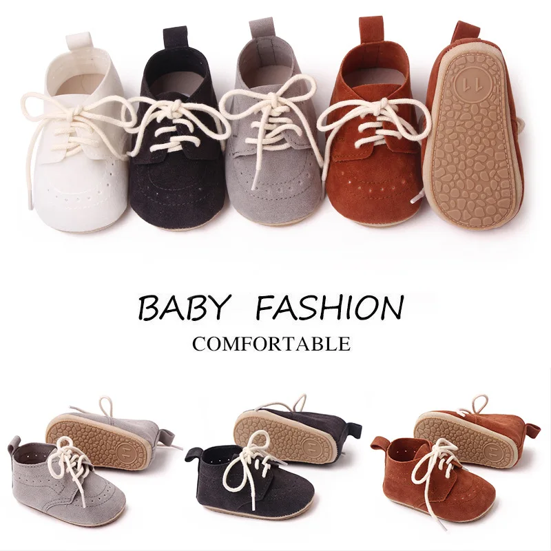 Newborn Baby Shoes Baby Boy Girl Shoes Classic Leather Rubber Sole Anti-slip Toddler First Walkers Infant Girl Moccasins