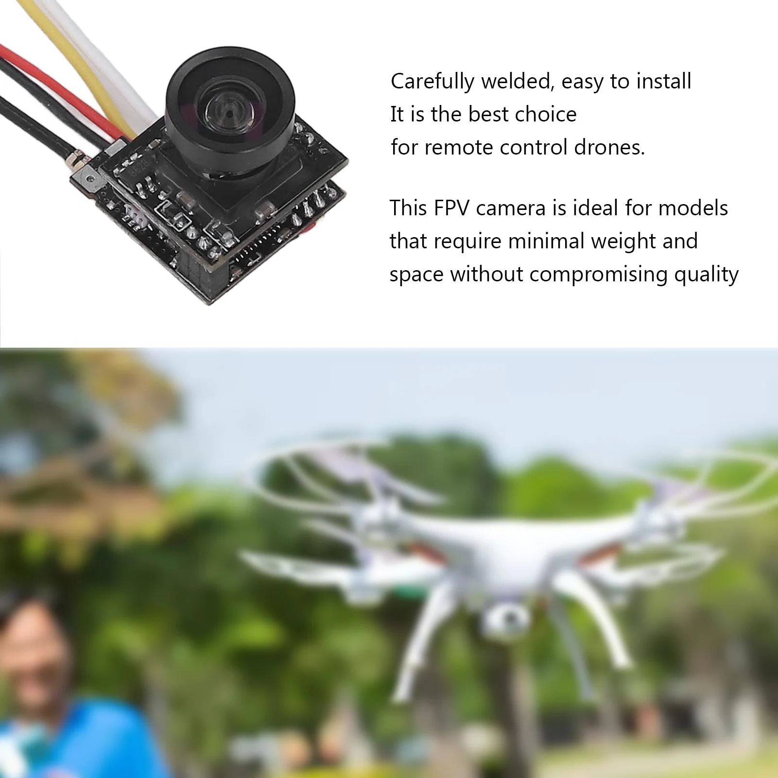 Caméra FPV S2 OSD 800TVL 150° CMOS 1/4" pour Drone