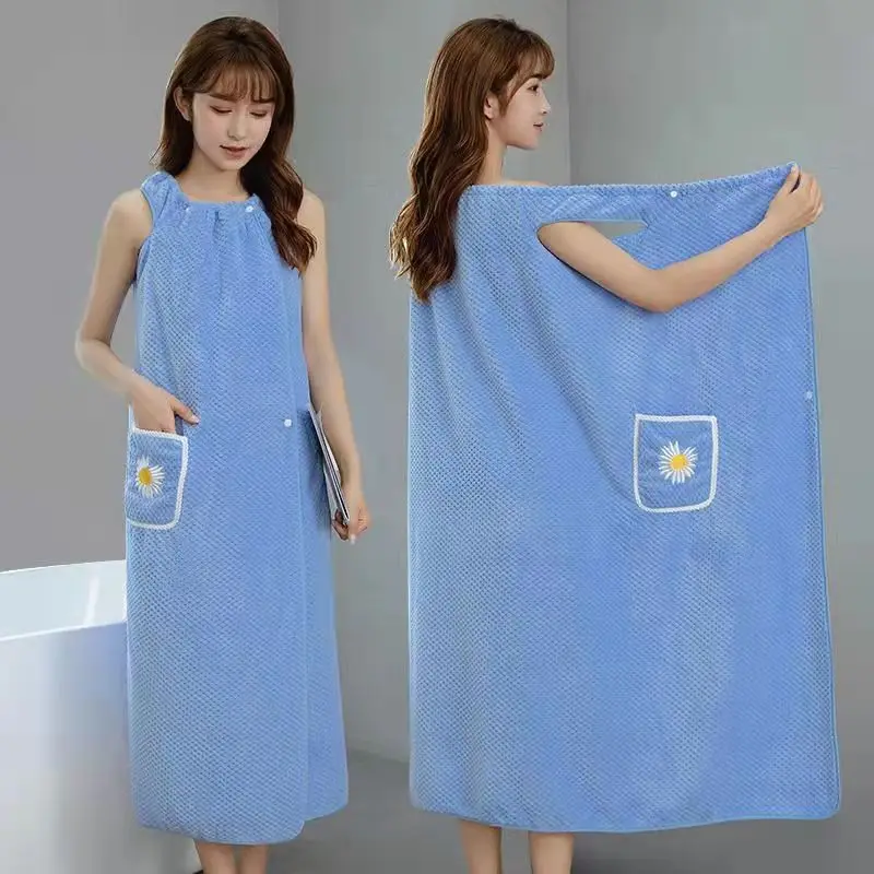 Large Bath towels For Body coral velvet Bath Towels Fashion Lady Wearable Fast Drying Beach Spa Bathrobes Bath Skirt 4
