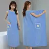 Large Bath towels For Body coral velvet Bath Towels Fashion Lady Wearable Fast Drying Beach Spa Bathrobes Bath Skirt 4