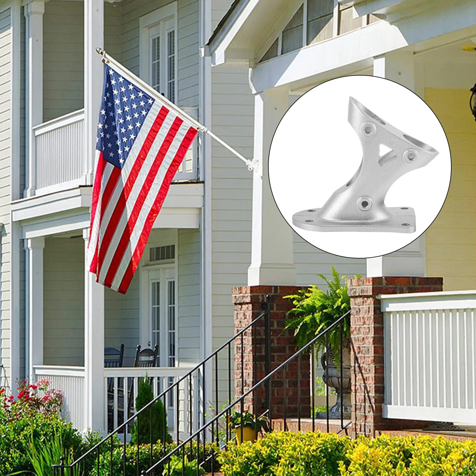 Aluminum Flag Pole Holder Heavy Duty Aluminum Mount Flagpole Bracket For House Garden Outdoor Mounting Bracket