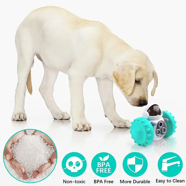 PETGEEK Automatic Dog Feeder Toy, Interactive Dog Puzzle Toys Treat Dispensing, Electronic Dog Food Dispenser Remote Control, Safe ABS Material Pet