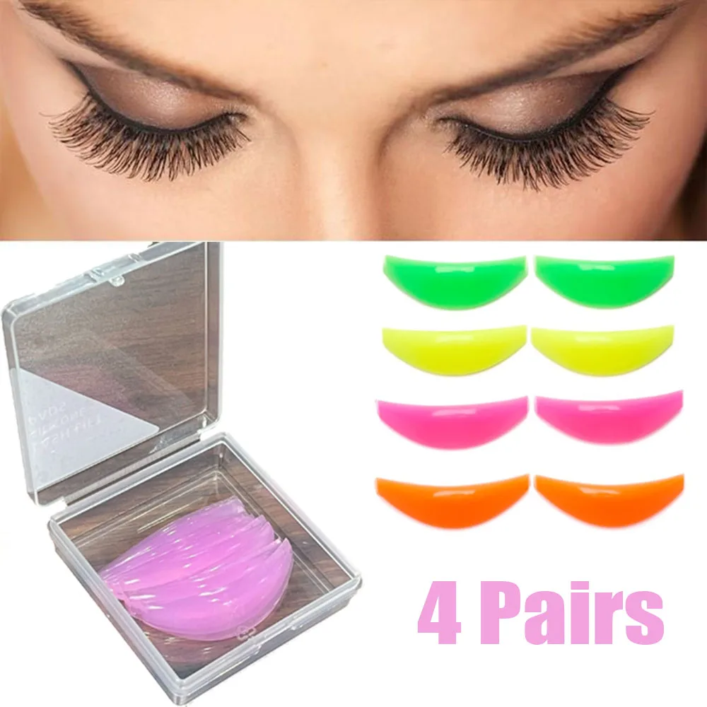 

4 Pairs Eyelash Lifting Pad Lashlift Silicone Pad Eyelash Lift Perm Pads Kit Eye Curler Rods Tool Eyelash Grafting Reusable