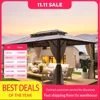 gazebo.YOLENY 10'x13' Hardtop Gazebo, Outdoor Polycarbonate Double Roof Canopy, Aluminum Frame Permanent Pavilion 1