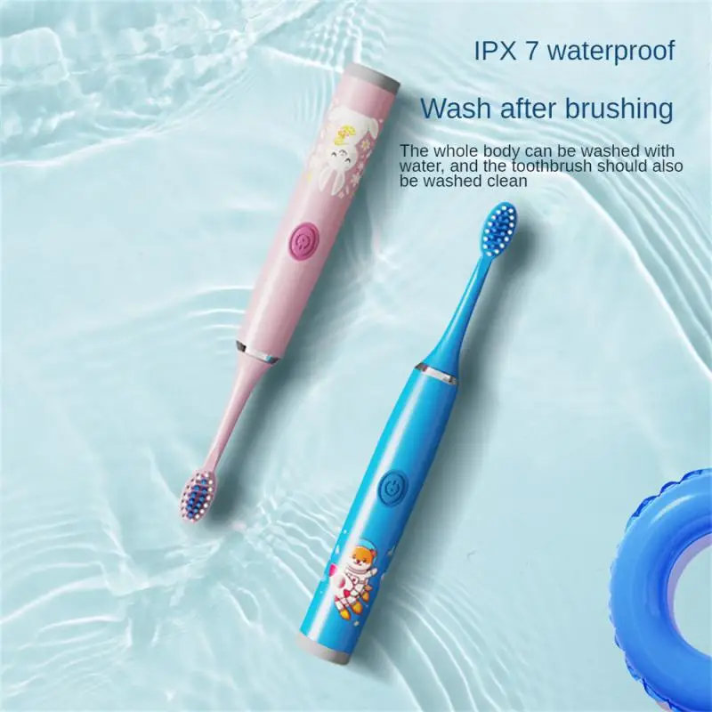

Children Sonic Electric Toothbrush Cartoon Kids Ultrasonic Soft Bristle Electric Toothbrush Oral Cleaning Brush With Replace Hea