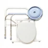 Bedside Medical Shower Chair Bath Seat Heavy-Duty Steel Commode Toilet Chair, Adjustable Height Fold Portable 5