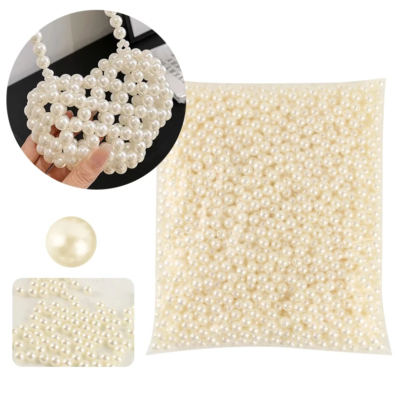 Plastic Beads 3mm 4mm 5mm 6mm 8mm 10mm 12mm round Shape ABS Pearl for Beads Production DIY Hand-soldering
