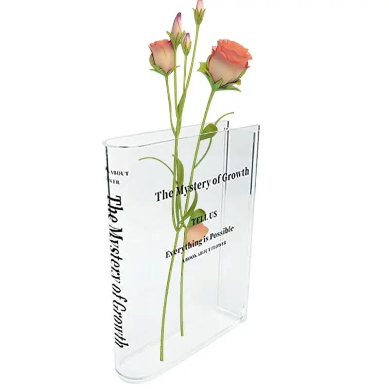 Creative Book Flower Vase Acrylic Flower Vase Plant Vases Decorative Modern Decorative Bottles For Wedding Gift Home Decor 4