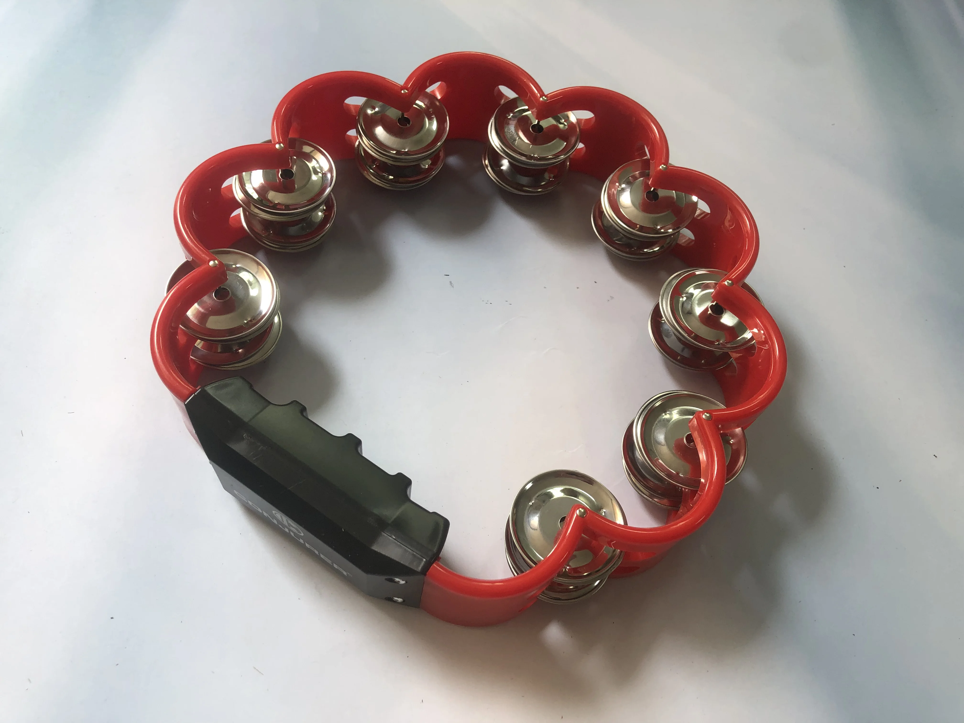 Petal Shaped Tambourine Plastic Percussion Music Hand Bells for Musical Rhythm Instrument for School Family Party