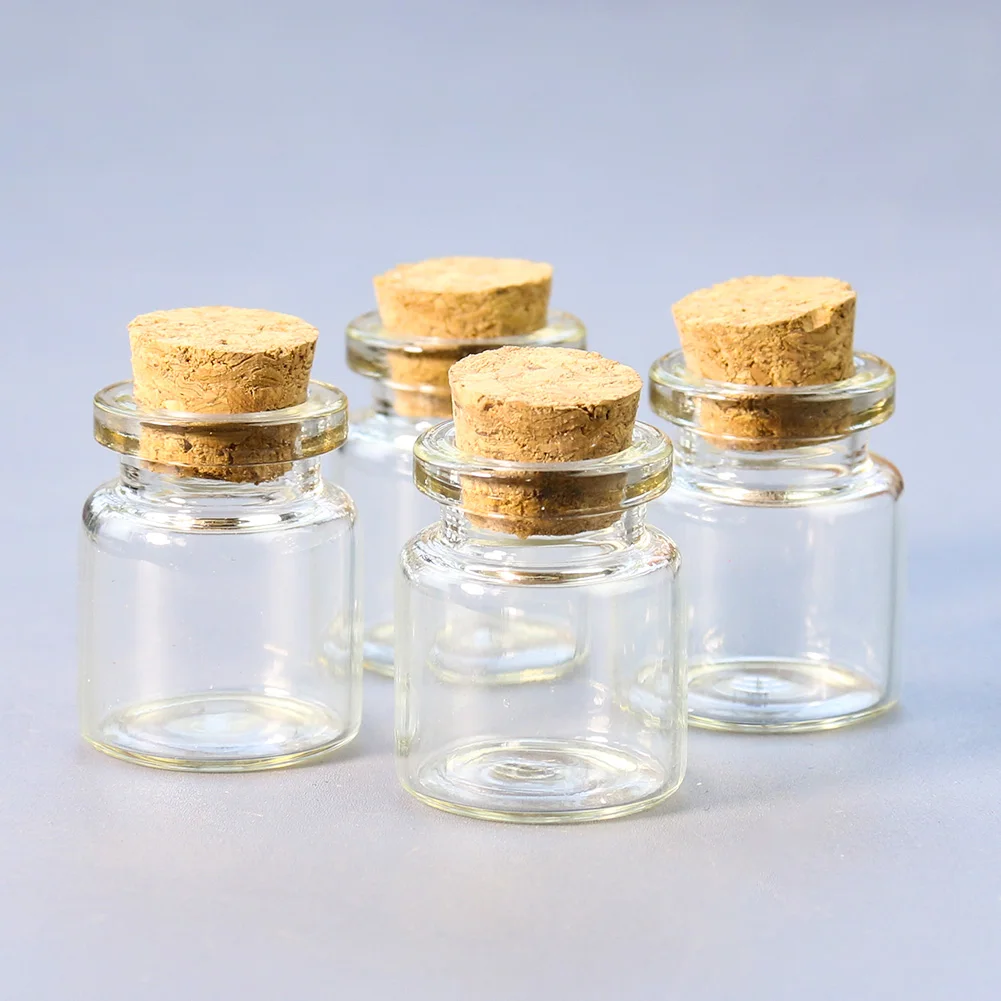 Glass Bottles Mini Glass Bottles 2PCS Cork Glass Bottle Drift Bottle Wishing Wall Decoration Ornaments Sand Painting Sample Collection Small