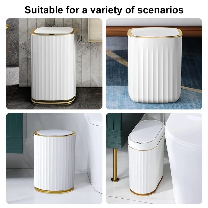 Trash Can 9/12/15L Smart Automatic Induction Kitchen Bathroom