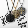 St.Benedict  Exorcism Stainless Steel Men Necklaces Pendant Chain Powerful Amulet Vintage New For Women Jewelry Gifts Wholesale 6