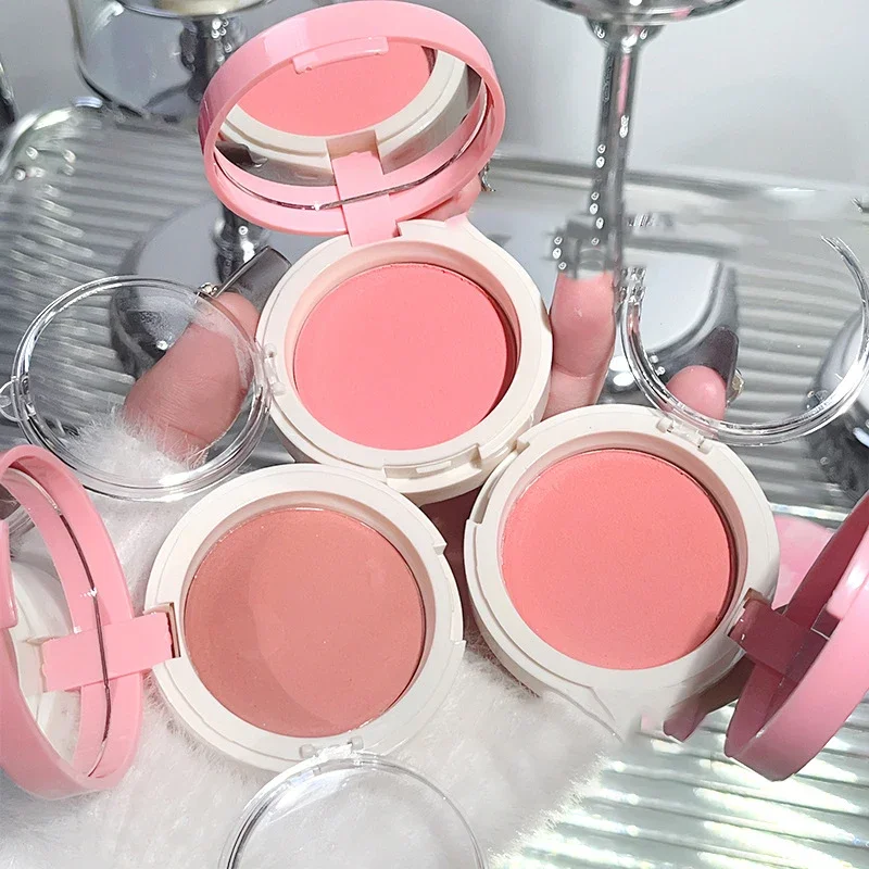Air Cushion Blusher Mud Matte Velvet Mist Smooth Cheek Tint Peach Pink Blush with Puff Rubor Korean Dupes Makeup Women Cosmetics