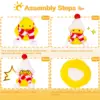 2 Pack Winter Car Rubber Ducks Dashboard Decoration Ducks Car Ornaments Accessories with Mini Beanie Hats, Scarves 3