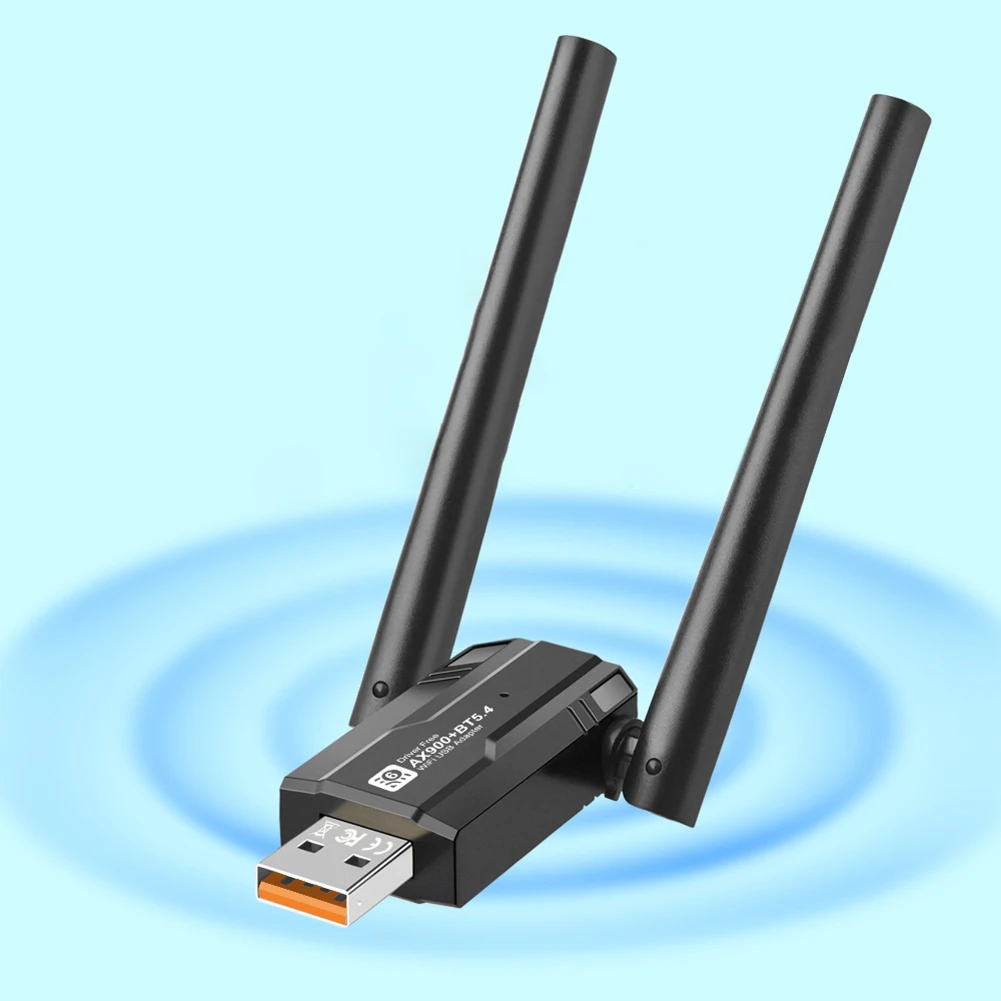 WiFi6 스마트 네트워크 카드 블루투스 호환 5.4 드라이버가 필요 없는 무선 네트워크 카드 900Mbps 2.4G&5GHz 노트북용 Windows 10 11