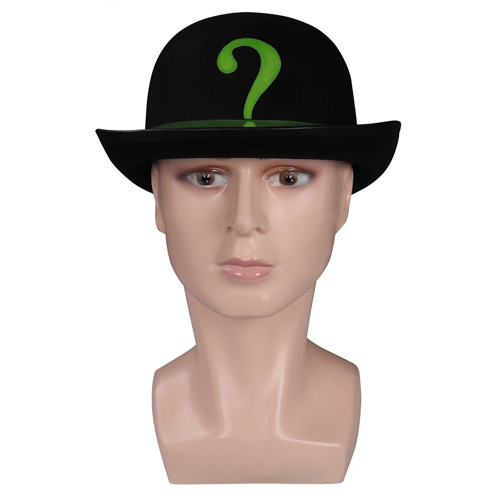 Riddler Hut Cosplay Kostüm Zubehör Film Super Bösewicht Verkleidung Kopfbedeckung Erwachsene Jungen Kappe Outfits Halloween Anzüge Requisiten – Detail 1