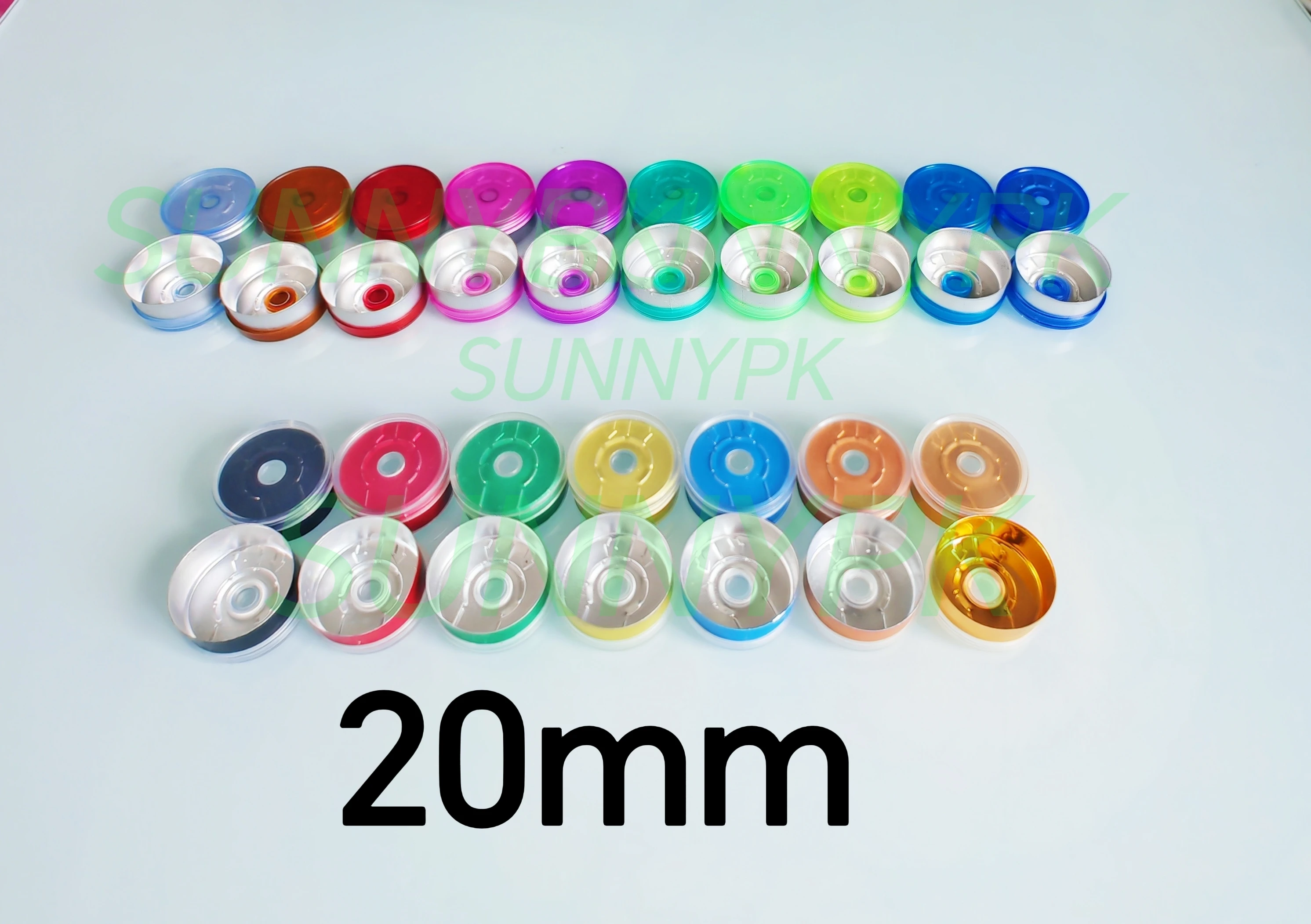 Plastic Caps 20mm Aluminium Plastic Cap Colored Plastic Caps Sealing Tear off Cap Aluminium tops for crimp glass vial 50pcs/lot
