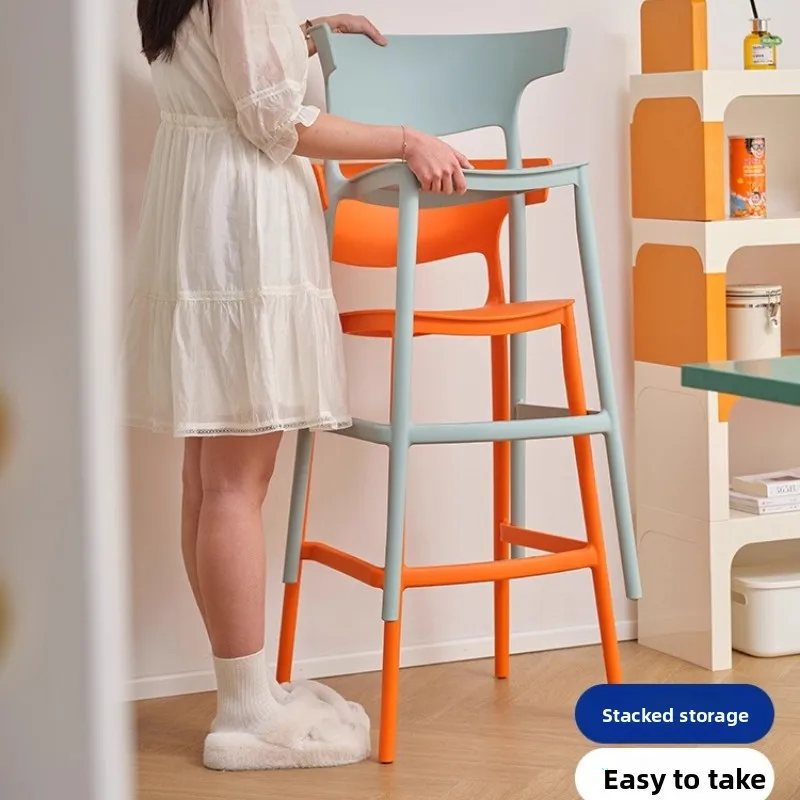 Bar Stool Chair High Backrest Counter Seat Modern Minimalist Home Island Tall Luxury Stylish Comfortable Leisure Furniture