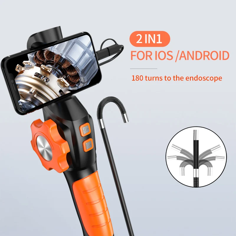 Two-Way Articulated Endoscope Inspection Camera with 6.4mm Tiny Lens 1080P HD Borescope Camera for Automotive Plumbing Car 4 Two-Way Articulated Endoscope Inspection Camera with 6.4mm Tiny Lens 1080P HD Borescope Camera for Automotive Plumbing Car 4