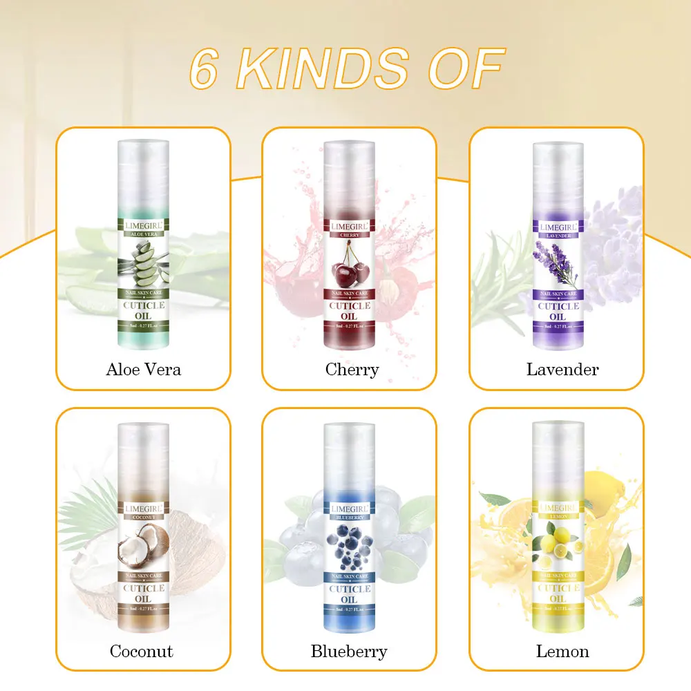 Nail Care Oil LIMEGIRL 8ml 6 Scents Cuticle Repair Hangnail Prevention Nourishing Skin