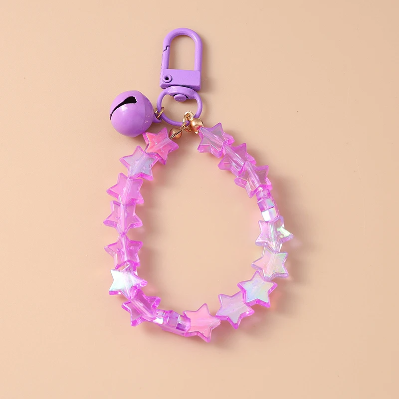 Niedlicher, bunter Sterne aus Kunstharz, handgefertigtes Armband, Schlüsselanhänger, kleine Glocke, Schlüsselanhänger, Anhänger für Frauen und Mädchen, Handtasche, Dekor, Schmuck, Geschenk – Detail 18