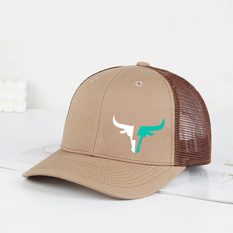 Mesh Cap with Bulls Logo - Lightweight, Breathable, Adjustable Sun Hat, Stylish Fashion Accessory
