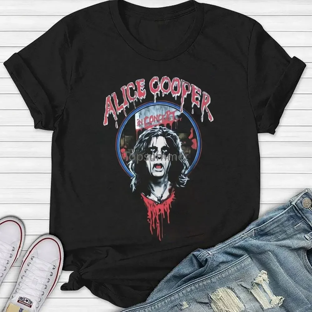

Насадки Alice Cooper будут скручиваться на 2016 турне Черная футболка, новинка, футболка Merch Alice Cooper 1989