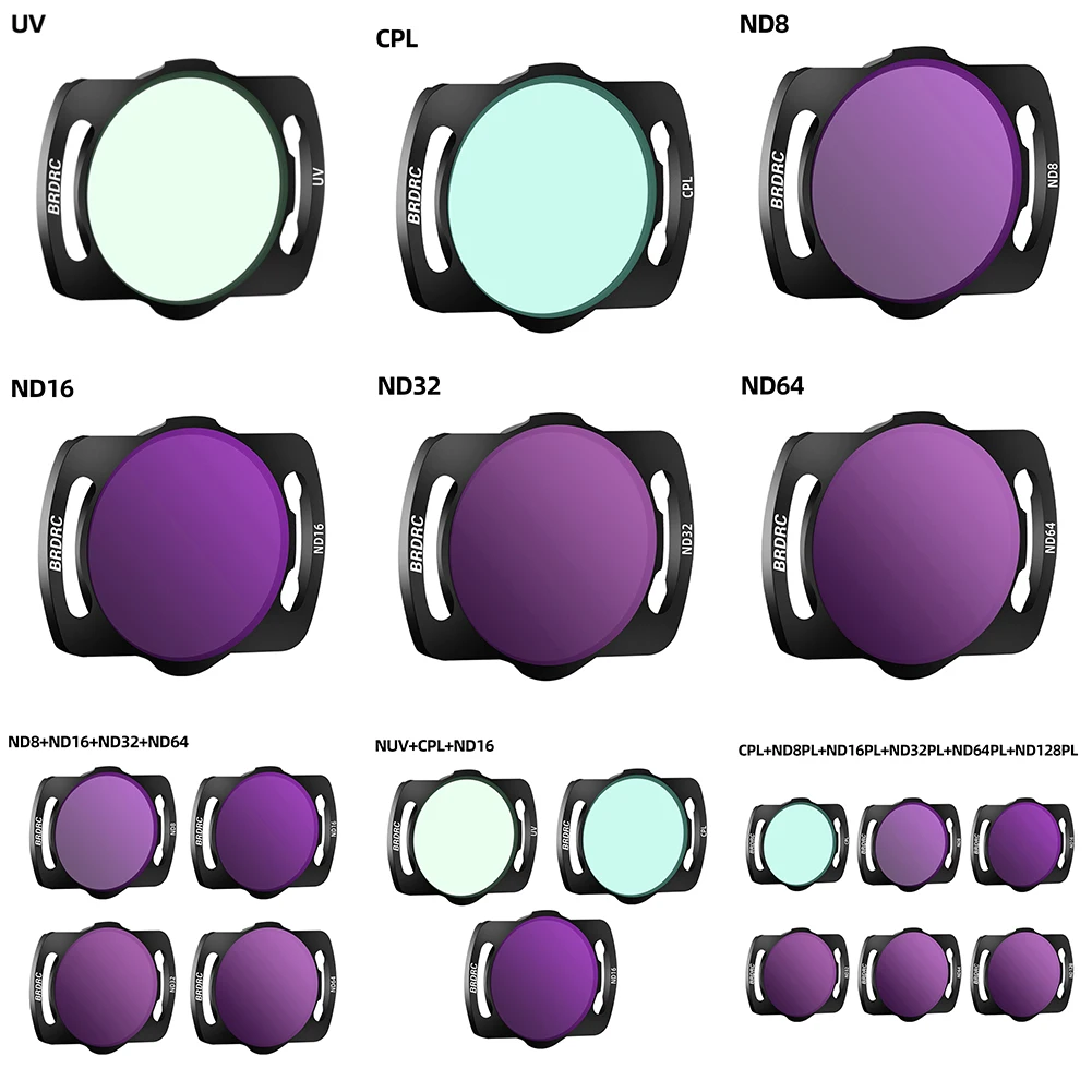 Drone Filter Kit For DJI O3 Air Unit UV CPL ND CPL Polarizer Camera Lens Optical Glass For Drone Racing DIY Accessories