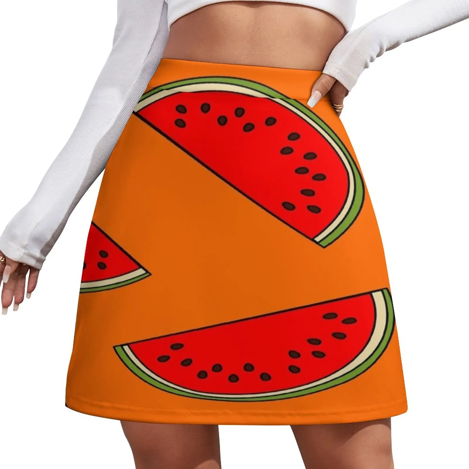 

Melon fruit pattern Mini Skirt night club women Women's summer skirts Evening dresses Korean skirts