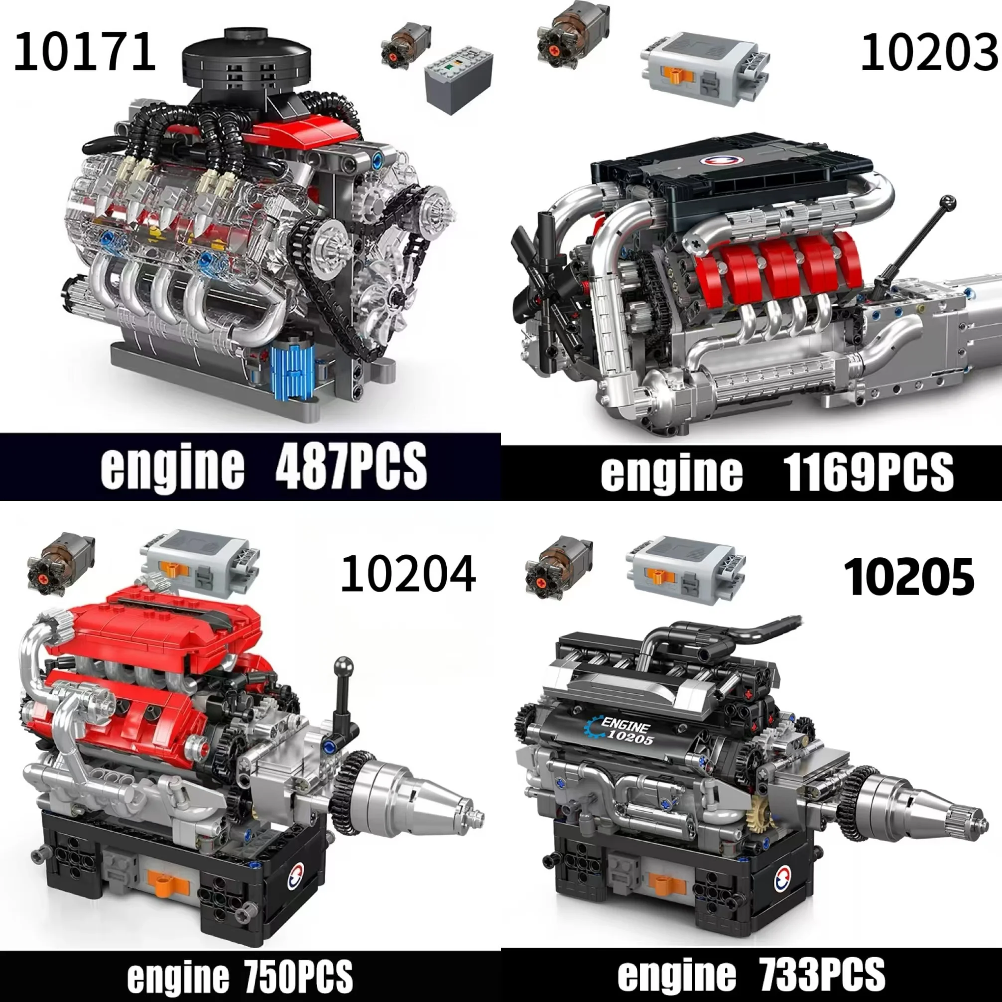 MOULD KING Technology 10171 Chevrolet LSX454 Supercar V8 Engine Toy Building Blocks Powerful Engine Christmas  Gifts Kids Gifts 1