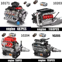 MOULD KING Technology 10171 Chevrolet LSX454 Supercar V8 Engine Toy Building Blocks Powerful Engine Christmas  Gifts Kids Gifts 1