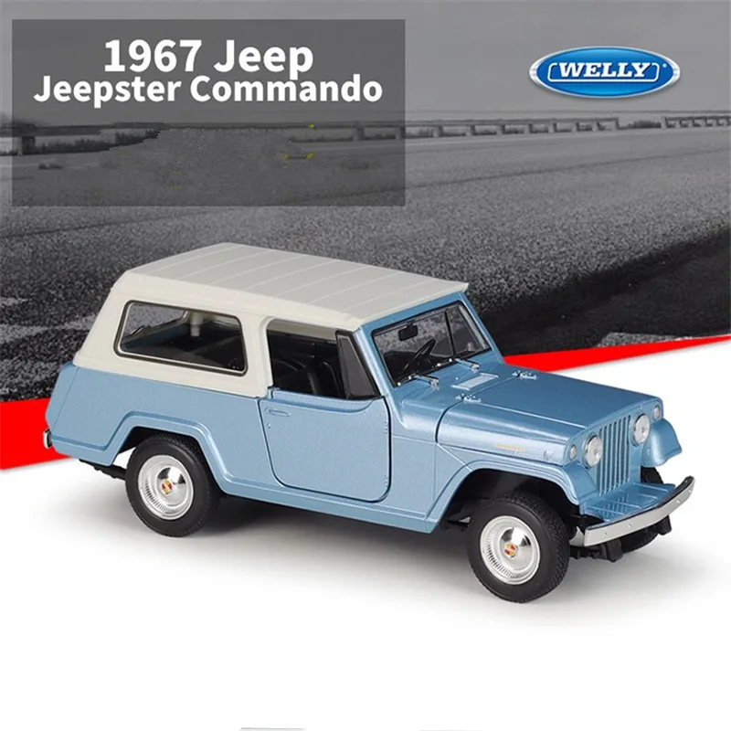 

WELLY 1:24 1967 Jeep Jeepster Commando Alloy Station Wagon Car Model Diecasts Metal travel Vehicles Car Model Childrens Toy Gift